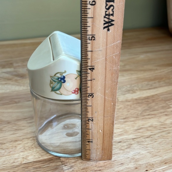 Corelle (Abundance) coasters in wood holder w/Gemco matching glass sugar bowl - Picture 16 of 16